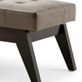 thumbnail image 3 of Allora Mid Century Faux Leather Tufted Living Room Bench in Ash Blonde, 3 of 5