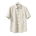 thumbnail image 5 of Jessboyy Mens Short Sleeve Dress Shirts with Pocket Button Down Work Shirts for Men Dressy Casual Wedding Party Semi Formal Shirt Summer Tops Khaki M, 5 of 9
