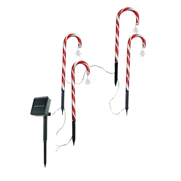 jovati Solar Christmas Lights Outdoor Decorations Solar Energy Christmas Crutch Ground Lamp