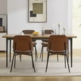 thumbnail image 4 of S-HOME Mid Century Modern Dining Chairs Set of 2 Faux Leather Upholstered with Walnut Bentwood Back and Metal Legs for Kitchen or Dining Room, Brown, 4 of 17