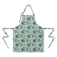 thumbnail image 2 of Based Black and White Geometric Feather Apron-Garden Aprons for Women with Pockets-Cotton Linen Waterproof Kitchen Cooking Gardening Aprons Adjustable for Kitchen,Cooking,BBQ and Salon 33x27 Inch, 2 of 7
