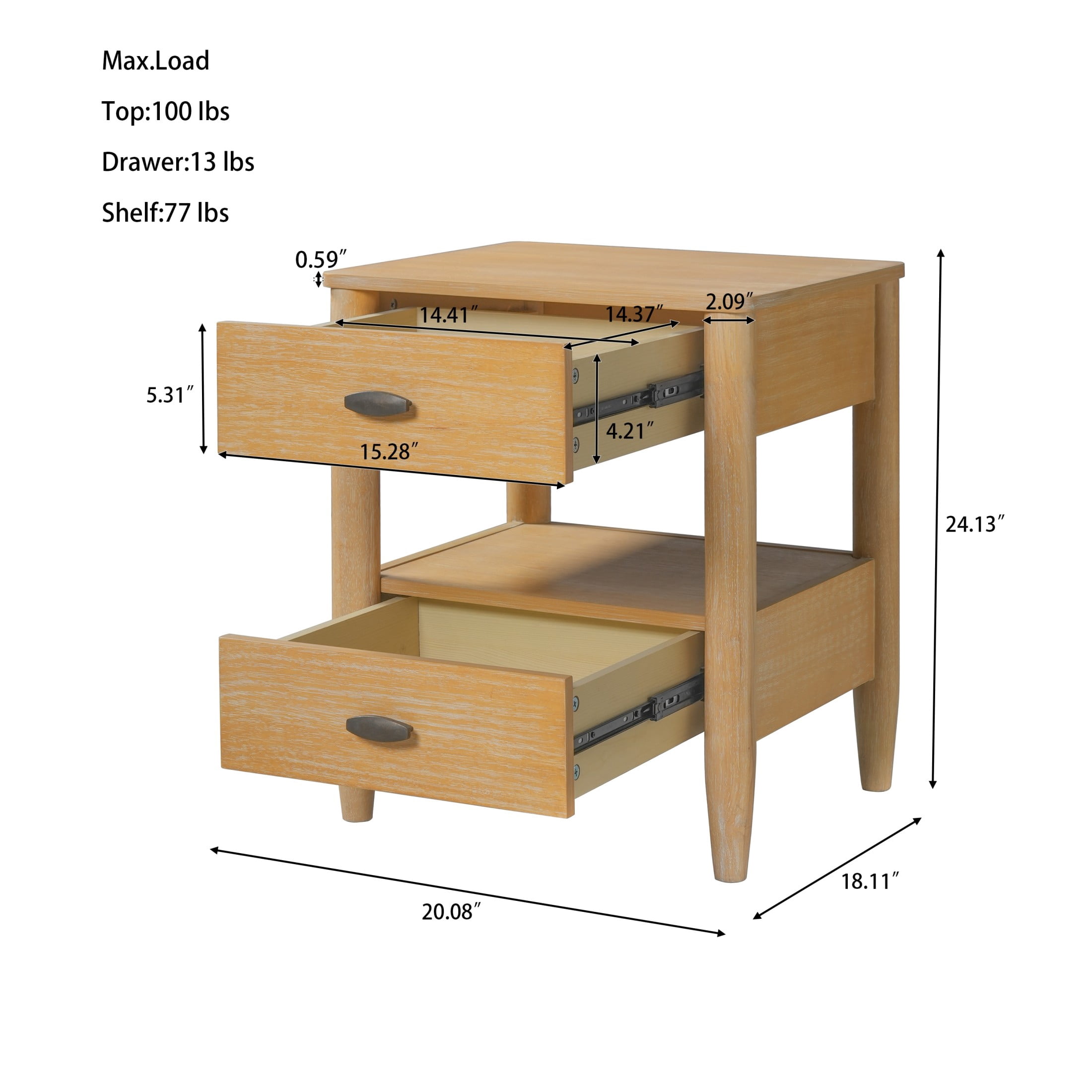Christopher Knight Home King Platform Bedroom Set, Curved Headboard Bed with 2 Nightstands, Light Brown+Natural