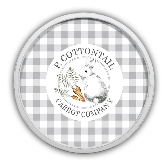 Creative Products P Cottontail Carrot Co 20 x 20 Round White Framed Print