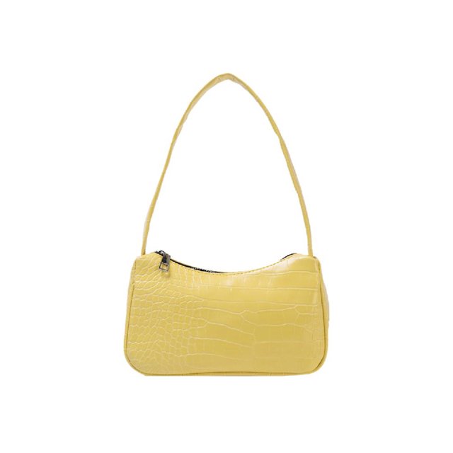 Bolsa de mano de piel sintética de cocodrilo retro, de hombro informal para mujer (amarillo) Ehuebsd Para Estrenar
