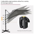 thumbnail image 4 of Parasol Déporté Carré 8 Pieds x 8 Pieds pour Patio, Parasol Extérieur en Aluminium Gris avec Rotation à 360°, 5 Angles Réglables et Inclinaison à Manivelle, Auvent Résistant aux UV pour Jardin, Cour Arrière, Piscine, 4 of 7