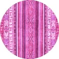thumbnail image 1 of Ahgly Company Indoor Round Abstract Pink Modern Area Rugs, 8' Round, 1 of 4