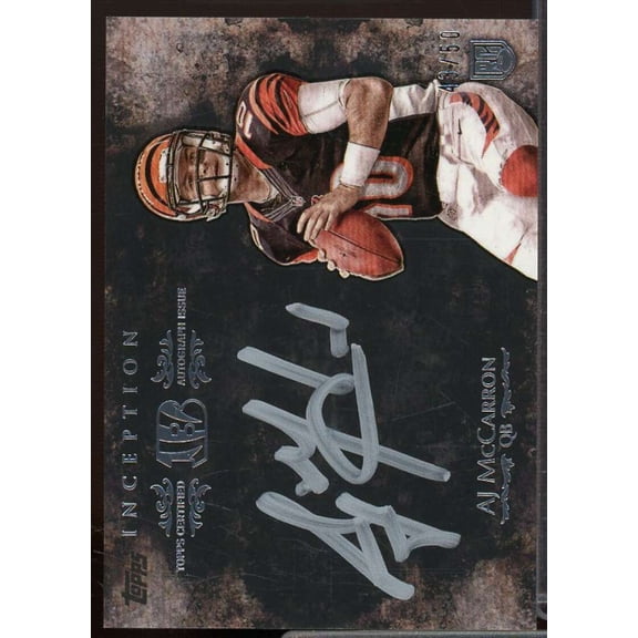 A.J. McCarron Rookie Card 2014 Topps Inception Silver Signings #ISSAM