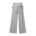 thumbnail image 6 of Maternity Women's Side Drawstring Wide Leg Pants, Over‑Belly High Elastic Support, Adjustable Side Ruched Detail for Pregnancy Daily Wear, Maternity Pants for Women Gray XXXL, 6 of 6