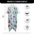 thumbnail image 6 of Xoenoiee Blue Horse Cactus Pattern Women Short Sleeve Kimono Cardigan Lightweight Open Front Cover Up Loungewear Cape Casual Loose Resort Wear for Summer, 6 of 7