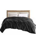 thumbnail image 3 of Soft Blanket Solid Color Coral Fleece Plush Microfiber Blanket Black King Fleece, 3 of 5