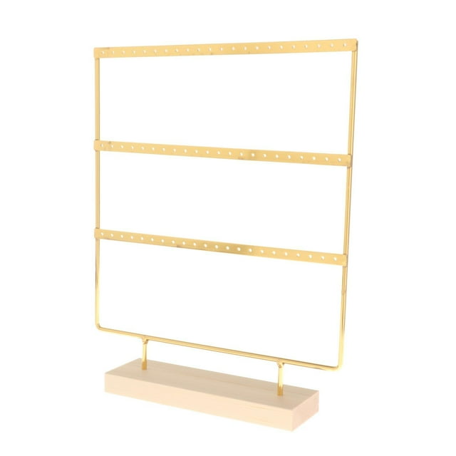 Xuanheng Earring Storage Display Rack 3 layer Jewelry Towel Hanging Earrings Saving space Golden