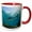 Red/White, variant on 3drose, Grey Reef Shark in Shallow Water on Coral Reef, Viti Levu, Fiji., 15oz Two-tone Yellow Mug