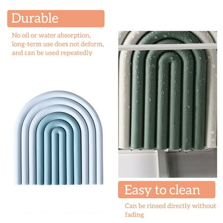 

3PCS Rainbow-shaped Insulation Coasters Bottles Mats Reusable Heat-resistance Thicken Anti-scalding Placemat Kitchen Accessories Blue Gradient blue