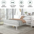 thumbnail image 3 of Queen Bed Frames with Headboard, Solid Wooden Platform Bed with Corner, Modern Low Profile Bed Frame, No Box Spring Needed, White, 3 of 6