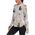thumbnail image 2 of FORMRS Womens Long Sleeve Shirts UPF 50+ Sun Protection Quick Dry Fishing Hiking Tops, Size S-2XL, Gray Cartoon Pattern, 2 of 8