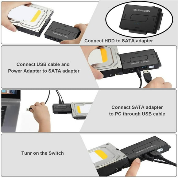 Convertidor shamjiam Adaptador USB 3.0 Compatible con USB 1.1 2.0 Función de Respaldo 2.5 3.5