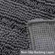 thumbnail image 4 of Bathroom Runner Area Chenille Rug Oversize Non-Slip Shag Kitchen Shower Bath Mat Extra Long Grey Striped Washable for Bathroom, Gray, Size 59" x 20", 4 of 4
