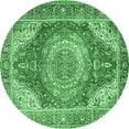 thumbnail image 1 of Ahgly Company Indoor Round Medallion Emerald Green Traditional Area Rugs, 3' Round, 1 of 4