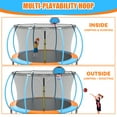 thumbnail image 2 of Yardmaster Trampoline Outdoor with Enclosure and Ladder,10FT Kid Trampoline with Basketball Hoop & Curved Poles,Round Trampoline for Backyard Exercise,All-Weather Mat, Max Weight 440LBS, 2 of 10
