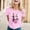 Pink, variant on XEGLSBU Womens Easter Bunny Face Shirt Cute Easter Rabbit T Shirts Funny Graphic Tees