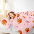 thumbnail image 3 of Manfei Pink Bowknot Twin Comforter Sets,3D Cartoon Basketball Pattern Bedding Set,Pink Reversible,2pcs,1 Comforter and 1 Pillowcase, 3 of 7