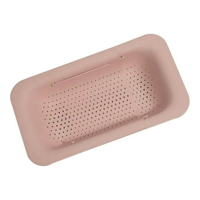 Passoire en Plastique Rétractable pour Évier de Cuisine Passoire pour Fruits Outils de Cuisine Panier Extensible Rose
