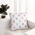 thumbnail image 6 of Pofeuu Girl Rabbit Print Double-sided plush pillowcase Square Throw Pillow Covers Pillows Cover for Living Room Bedroom Sofa Couch Cushion Cover（No pillow core）-18"x18", 6 of 7