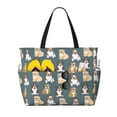 thumbnail image 1 of Disketp Cartoon Bulldog 1 Bolsa de Playa de Gran Capacidad, Bolso Impermeable y a Prueba de Arena para Mujer, Ideal para Playa, Piscina y Natación, 1 of 7