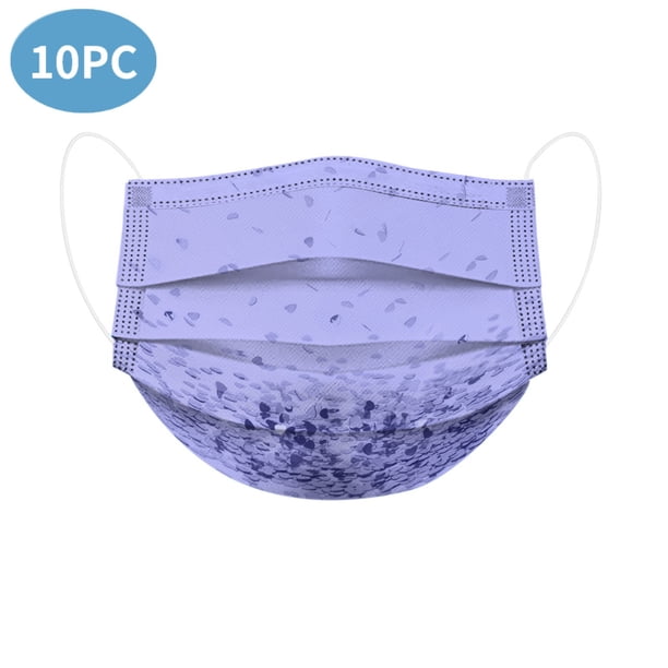Mascarilla desechable para adultos, cubrebocas de Color azul con flores, Cosplay de Halloween, 10 unidades, 2022