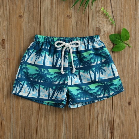 

Binwwede Toddler Baby Boys Shorts Camouflage Palm Tree Printing Swim Trunks Summer Beach Trousers