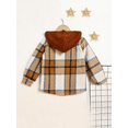 thumbnail image 3 of Zukuco Kids Boy Plaid Shirts Button Down Long Sleeve Shirt with Hood 5-9Years, 3 of 6