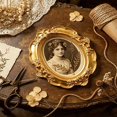 thumbnail image 7 of 5 Styles Vintage Gold Mini Picture Frames, Resin Ornate Photo Frames for Jewelry Display, Tabletop Photography Props, Home Decor Accent for Shelf Mantel, Wedding & Housewarming Gift, 7 of 7