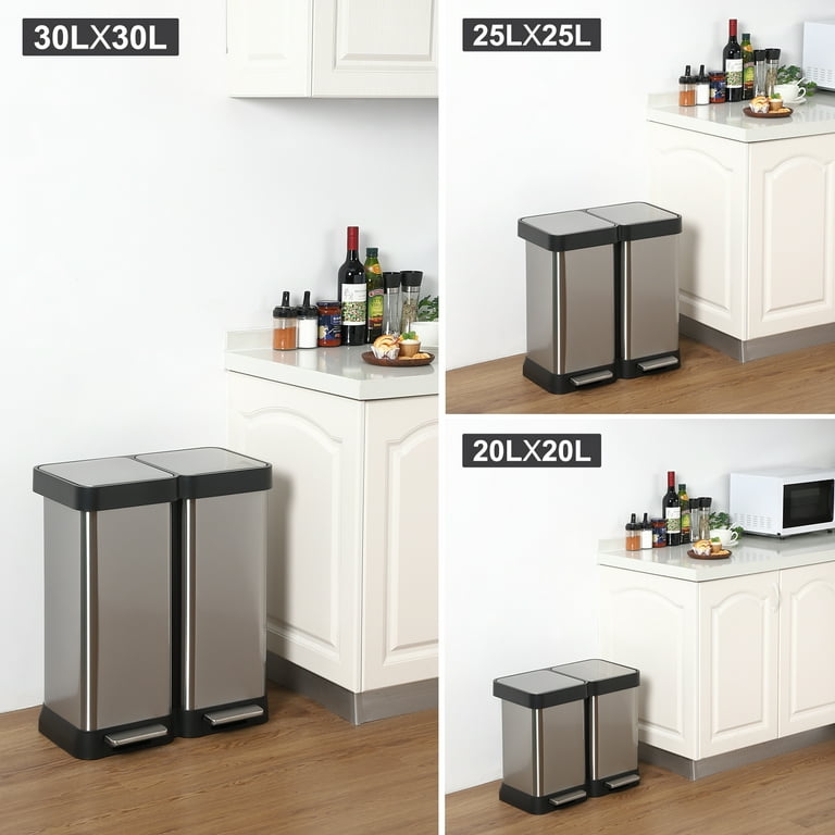 新品【DULTON】2 COMPARTMENT BIN 60 Amazon.com: 16 Gallon Dual Trash and Recycling Bin, 60L
