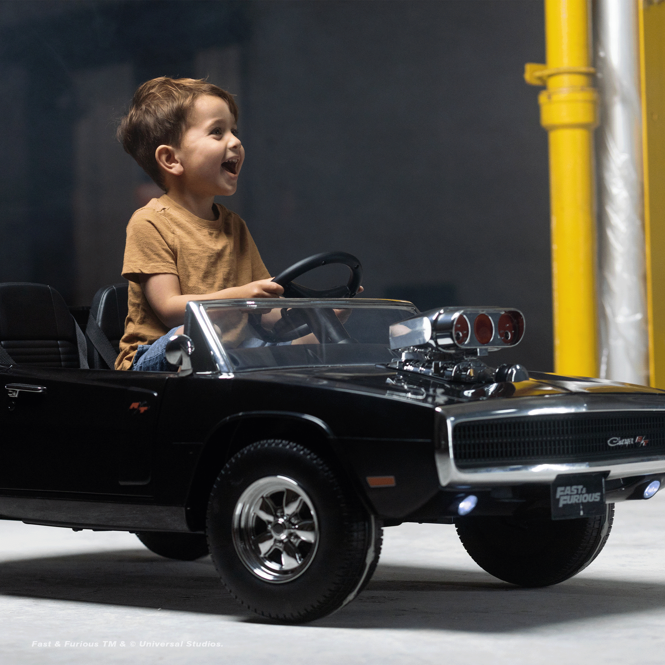 Fast & Furious Dodge Charger 12V Kids Ride on Car by Hyper Toy Company, Battery Powered Electric Vehicle with Parental Remote Control, Children Ages 3+