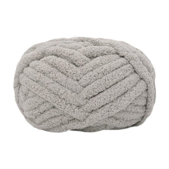 Tnarru Fil de Laine Épais Fil Jumbo Lavable Tricot à la Main Bricolage Fil de Poids Fil Volumineux pour Tapisserie Lit Clôture Jeté Tapis Fabrication Gris Pâle