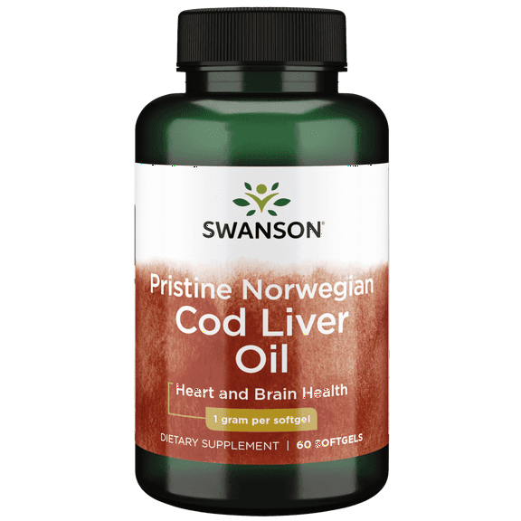 Swanson Pristine Norwegian Cod Liver Oil 1 G 60 Softgels