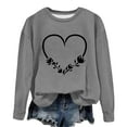 thumbnail image 4 of Qiopertar Mode Femmes T-Shirt à Manches Longues Col Rond Imprimé Chandail en Molleton Blouse Hauts Offres de la Semaine Liquidation à Moins de 5$ jusqu'à 90 % de Réduction, 4 of 4