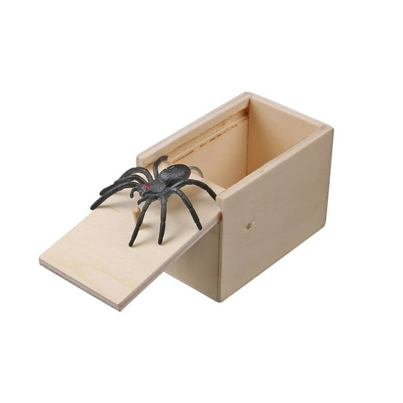 Spider Surprise Box Joke Fun Scare Prank Gag Gifts Kids Adult Toy Tricky Toy Scared Wooden Box Spoof Scary Box Toys