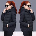 thumbnail image 2 of WomenPlushHoodedOutwearOversizeThickenSolidColorCoatSuitableForFriendsGatheringWear, 2 of 5