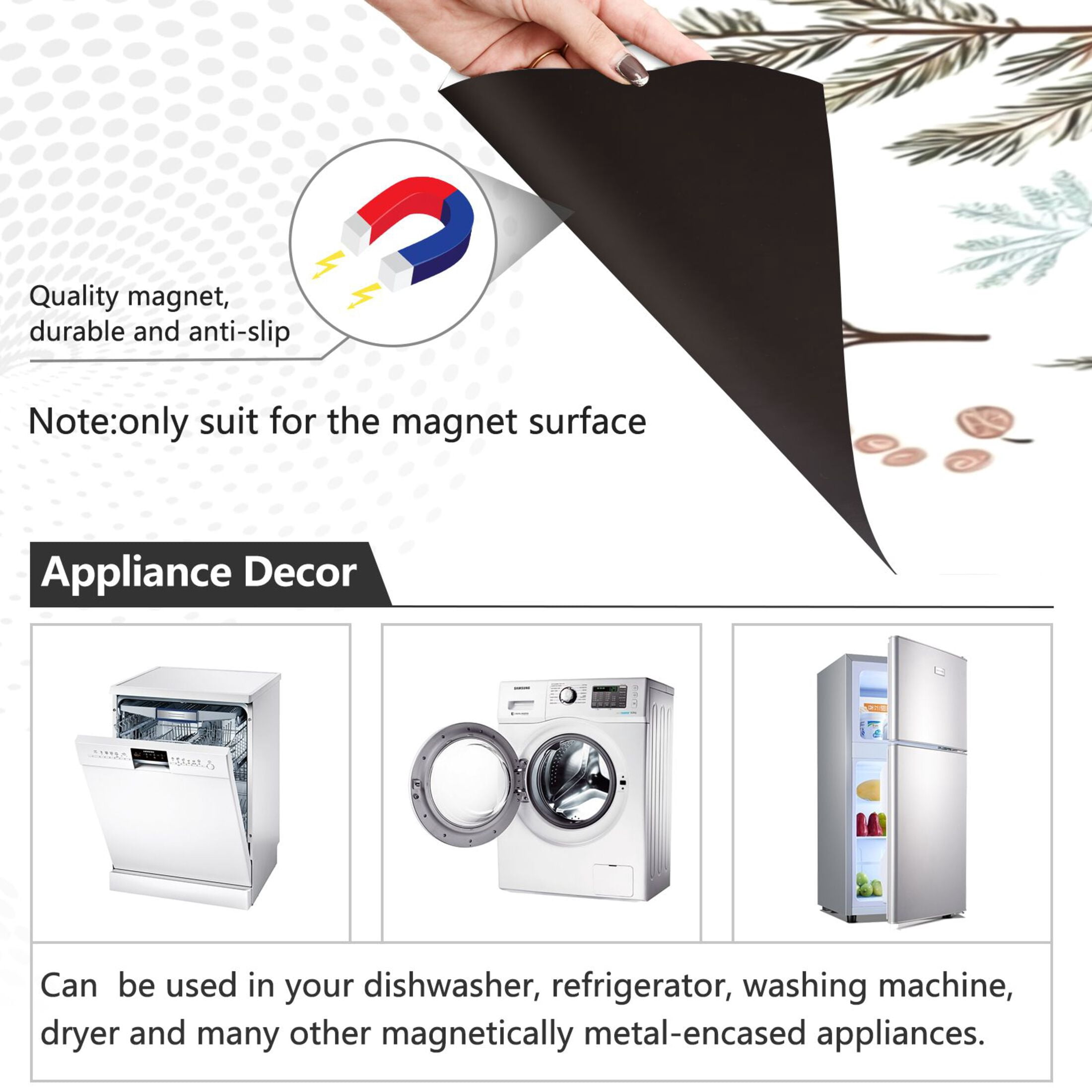 IAUYY Magnetic decorative sticker - 23x26 Inch PVC Refrigerator Decorative Cover, Removable DIY Art for Kitchen Appliances Gloves and Hot Cocoa
