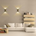 thumbnail image 3 of Aplique de pared LED moderno y creativo de 10 W, resistente al agua, IP65, de aluminio, para interiores y exteriores, 3000 K, negro y dorado, 3 of 5