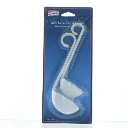 - 2Pk Mini Ladles White Plastic Serving Utensils Kitchen Party Dipper Plasticware
