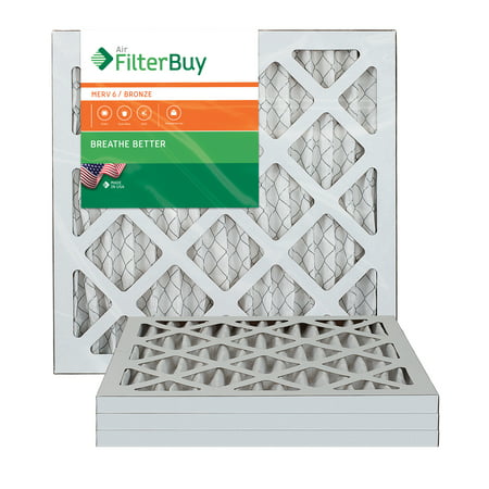 AFB Bronze MERV 6 14x14x1 Pleated AC Furnace Air Filter. Pack of 4 Filters. 100% produced in the