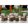 thumbnail image 3 of Mōd Furniture Lexi 5-Piece Boho Outdoor Conversation Set with Hand Woven All-Weather Rattan Wicker, Loveseat, 2 Side Stationary Chairs, LEXI5PC-GRY, 3 of 7