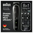 thumbnail image 3 of Braun MGK3260 8-in-1 Men's Beard Trimmer and Hair Clipper, Black/Grey, 3 of 7