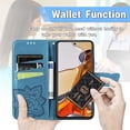 thumbnail image 6 of for Xiaomi Mi 11T Wallet Case,3D Butterfly PU Leather Shell with Credit Card Slots Case Cover for Xiaomi Mi 11T/Pro Rhinestone Blue, 6 of 13