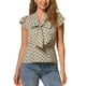 thumbnail image 1 of Blusa de mujer INSPIRE CHIC con lunares, cuello con lazo, mangas acampanadas, top para el trabajo XS color caqui claro, 1 of 6