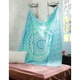 thumbnail image 5 of Queen Green Ombre Tapestry Mandala Art Hippie Wall Hanging Bohemian Bedspread Tapestries 81"x88", 5 of 8