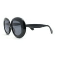 thumbnail image 3 of Womens Mod Chic Oversized Round Thick Butterfly Plastic Designer Sunglasses All Black, 3 of 4