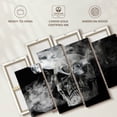 thumbnail image 6 of Elephant Stock Smoking Skull Wall Art - Horizontal Multi Panel Canvas - Living Room Wall Decor - Gothic Multi Panel - Black And Gray Decor - 43" x 27", 6 of 8
